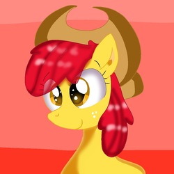 Size: 1000x1000 | Tagged: safe, artist:doraemonfan4life, apple bloom, earth pony, pony, g4, female, filly, foal, hat, solo