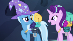 Size: 1280x720 | Tagged: safe, screencap, starlight glimmer, trixie, pony, g4, to where and back again, cute