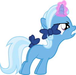 Size: 1424x1414 | Tagged: safe, artist:badumsquish, derpibooru exclusive, trixie, pony, unicorn, g4, angry, badumsquish is trying to murder us, blank flank, bow, female, filly, filly trixie, frown, glare, glowing horn, gritted teeth, hair bow, horn, magic, simple background, solo, straining, tail bow, transparent, transparent background, younger