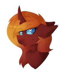 Size: 1495x1759 | Tagged: safe, artist:oddends, oc, oc only, oc:starry swirl, pony, unicorn, bust, female, heart eyes, mare, orange changeling, portrait, solo, wingding eyes