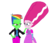 Size: 959x834 | Tagged: safe, artist:ktd1993, pinkie pie, rainbow dash, equestria girls, g4, alternate hairstyle, bride of frankenstein, female, frankenstein, frankenstein's monster, lesbian, ship:pinkiedash, shipping