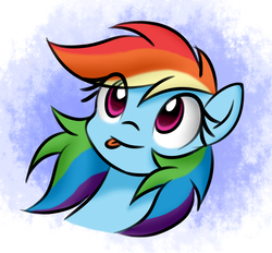 Size: 1000x928 | Tagged: safe, artist:danger-dashz, rainbow dash, pony, g4, :p, bust, cute, female, mare, silly, silly face, silly pony, solo, tongue out