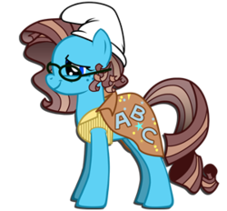 Size: 300x278 | Tagged: safe, oc, oc only, oc:spelling bee, pony, clothes, crossover, hat, simple background, smurf hat, solo, transparent background