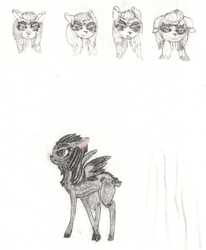 Size: 1024x1244 | Tagged: safe, artist:starkrush, oc, oc only, deer, peryton, facial expressions, fan race, female, scar, solo