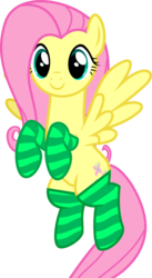 Size: 577x1050 | Tagged: safe, artist:burdo49, derpibooru exclusive, fluttershy, pony, buckball season, g4, .svg available, clothes, cute, female, flying, shyabetes, simple background, smiling, socks, solo, striped socks, svg, transparent background, vector