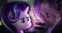 Size: 1980x1080 | Tagged: safe, artist:90sigma, artist:reginault, starlight glimmer, pony, unicorn, g4, bedroom eyes, cutie mark, double, equal cutie mark, female, frown, mare, our town, smiling, solo, vector, wallpaper