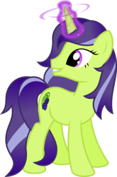Size: 6400x9706 | Tagged: safe, artist:parclytaxel, oc, oc only, oc:narándano, pony, unicorn, .svg available, absurd resolution, cutie mark, gradient mane, looking back, magic, simple background, smiling, solo, swirls, transparent background, vector
