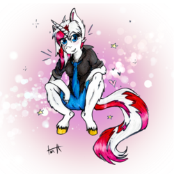 Size: 4000x4000 | Tagged: safe, artist:pepperscratch, oc, oc only, oc:peppermint crush, unicorn, anthro, unguligrade anthro, absurd resolution, clothes, female, mare, solo, traditional art, unshorn fetlocks