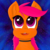 Size: 3440x3440 | Tagged: safe, artist:draders, scootaloo, g4, choker, female, high res, smiling, solo, space