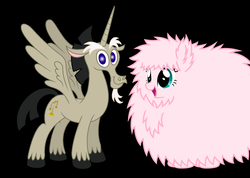 Size: 1524x1084 | Tagged: safe, oc, oc only, oc:fluffle puff, alicorn, pony, accord (alicorn), duo, happy, looking at you, simple background, unshorn fetlocks