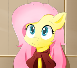 Size: 2717x2400 | Tagged: safe, artist:ando, fluttershy, g4, bow, bust, cheek fluff, colored pupils, cute, female, high res, portrait, shyabetes, solo