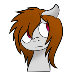 Size: 529x529 | Tagged: safe, artist:pipthesquid, oc, oc only, oc:pipthesquid, bust, floppy ears, portrait, quick draw, sad, simple background, solo, white background
