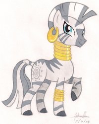 Size: 798x1000 | Tagged: safe, artist:soulsliver249, zecora, zebra, g4, female, simple background, solo, traditional art, white background