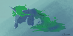 Size: 1275x629 | Tagged: safe, artist:swiftsketchpone, oc, oc only, oc:chemical spill, goo pony, original species, solo, species swap