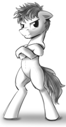 Size: 783x1496 | Tagged: safe, artist:swiftsketchpone, oc, oc only, oc:swift sketch, earth pony, pony, bipedal, male, monochrome, sketch, solo, stallion