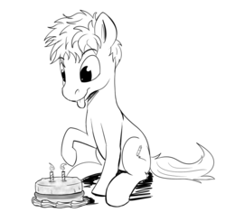 Size: 696x654 | Tagged: safe, artist:swiftsketchpone, oc, oc only, oc:swift sketch, earth pony, pony, cake, food, male, simple background, sketch, solo, stallion, white background