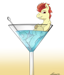 Size: 1195x1400 | Tagged: safe, artist:swiftsketchpone, oc, oc only, oc:yamato, earth pony, pony, alcohol, male, martini, micro, solo, stallion