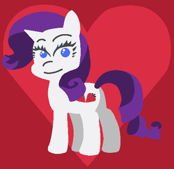 Size: 494x480 | Tagged: safe, artist:threetwotwo32232, rarity, g4, bootleg, female, food, solo, strawberry