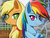 Size: 1024x768 | Tagged: safe, artist:achaoticdotstar, applejack, rainbow dash, g4, lightning, rain, scenery, storm, thunder