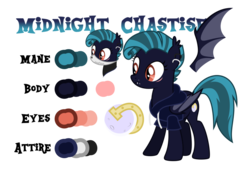 Size: 1024x692 | Tagged: safe, artist:drakizora, oc, oc only, oc:midnight chastise, bat pony, pony, clothes, ear piercing, eye scar, hoodie, lip piercing, piercing, reference sheet, scar, solo