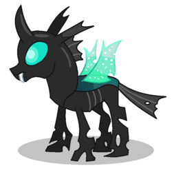 Size: 750x750 | Tagged: safe, artist:watermelon changeling, derpibooru exclusive, thorax, changeling, g4, male, ms paint, simple background, solo, spread wings, white background