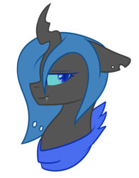 Size: 1130x1440 | Tagged: safe, artist:despotshy, oc, oc only, changeling, bust, portrait, simple background, solo, transparent background