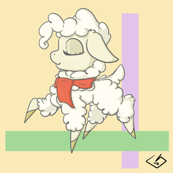 Size: 2000x2000 | Tagged: safe, artist:billysan727, oc, oc only, oc:blanca, sheep, clothes, eyes closed, high res, scarf, solo