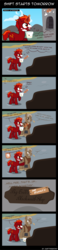 Size: 1024x4396 | Tagged: safe, artist:firefall-mlp, oc, oc only, oc:firefall, oc:tedd, earth pony, pony, unicorn, bucket, comic, high res, male, mouth hold, paint, sign, stallion