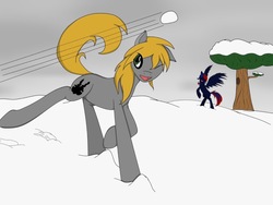 Size: 800x600 | Tagged: safe, oc, oc only, oc:mind sight, earth pony, pony, cutie mark, male, smiling, snow, stallion, winter