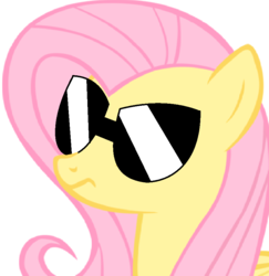 Size: 858x882 | Tagged: safe, artist:ra1nb0wk1tty, fluttershy, pegasus, pony, g4, female, mare, solo, sunglasses