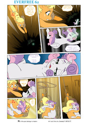 Size: 4545x6424 | Tagged: safe, artist:jeremy3, applejack, sweetie belle, pony, comic:everfree, g4, absurd resolution, cliff, comic, lasso, rope