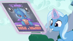 Size: 1280x720 | Tagged: safe, screencap, trixie, pony, g4, no second prances, female, mare, poster, solo