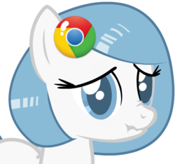 Size: 474x443 | Tagged: safe, artist:camtwo, derpibooru exclusive, oc, oc only, oc:google chrome, pony, browser ponies, frown, google, google chrome, looking at you, nose wrinkle, sad, scrunchy face, simple background, solo, transparent background