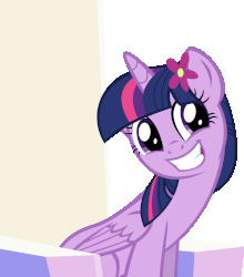Size: 1199x1365 | Tagged: safe, artist:cyanlightning, derpibooru exclusive, twilight sparkle, alicorn, pony, g4, to where and back again, animated, cute, eye shimmer, eye shimmer edit, female, flower, flower in hair, gif, grin, simple background, sitting, smiling, solo, squee, throne, transparent background, twiabetes, twilight sparkle (alicorn)