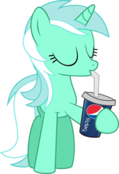 Size: 702x1024 | Tagged: safe, edit, lyra heartstrings, g4, bepis, drinking, eyes closed, female, hoof hold, simple background, soda, solo, straw, white background