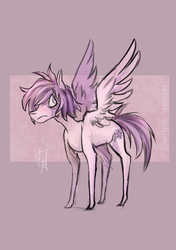 Size: 845x1200 | Tagged: safe, oc, oc only, pegasus, pony, colored, digital art, female, mare, sad, simple background, solo