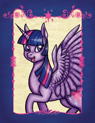 Size: 1280x1656 | Tagged: safe, artist:teakayart, twilight sparkle, alicorn, pony, g4, female, smiling, solo, twilight sparkle (alicorn)