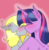 Size: 1024x1041 | Tagged: safe, artist:cubbybatdoodles, derpy hooves, twilight sparkle, alicorn, pony, g4, blushing, duo, female, heart, kissing, lesbian, ship:twerpy, shipping, twilight sparkle (alicorn)