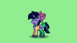 Size: 1200x675 | Tagged: safe, artist:php142, oc, oc only, oc:purple flix, pony, unicorn, pony town, animated, bow, clothes, excited, eyes closed, gif, happy, hyperactive, lol, loop, photoshop, shirt, socks, solo, spinning, turning