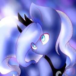 Size: 3200x3200 | Tagged: safe, artist:hikkamm, artist:prettyshinegp, princess luna, alicorn, pony, g4, female, high res, solo