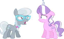 Size: 10442x6400 | Tagged: safe, artist:parclytaxel, diamond tiara, silver spoon, crusaders of the lost mark, g4, .svg available, absurd resolution, karma, simple background, transparent background, vector, yelling