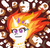 Size: 223x213 | Tagged: safe, artist:threetwotwo32232, nightmare star, princess celestia, g4, bust, female, fire, food, looking at you, mane of fire, marshmallow, mundane utility, portrait, solo, walking campfire