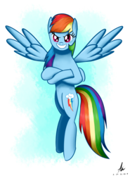 Size: 2000x2700 | Tagged: safe, artist:truffle shine, rainbow dash, g4, female, flying, high res, signature, solo, wings