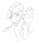 Size: 1192x1342 | Tagged: safe, artist:beardie, derpibooru exclusive, trixie, pony, unicorn, g4, black and white, clothes, doodle, female, grayscale, heart, looking at you, looking up, mare, monochrome, raised hoof, simple background, sketch, smiling, solo, trixie's cape, trixie's hat, white background