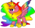 Size: 2300x1850 | Tagged: safe, artist:ashleigharts, oc, oc only, oc:rainbow melody, alicorn, pony, alicorn oc, rainbow hair, simple background, solo, transparent background