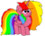 Size: 2300x1850 | Tagged: safe, artist:ashleigharts, oc, oc only, oc:rainbow melody, alicorn, pony, alicorn oc, fluffy, rainbow hair, simple background, solo, transparent background