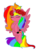 Size: 1103x1510 | Tagged: safe, artist:ashleigharts, oc, oc only, oc:rainbow melody, alicorn, pony, alicorn oc, floral head wreath, flower, rainbow hair, simple background, solo, transparent background