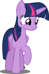 Size: 3367x5000 | Tagged: safe, artist:dashiesparkle, twilight sparkle, alicorn, pony, g4, what about discord?, .svg available, absurd resolution, cute, female, folded wings, mare, raised hoof, simple background, smiling, solo, transparent background, twiabetes, twilight sparkle (alicorn), vector