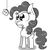 Size: 2623x2631 | Tagged: safe, artist:pastelhorses, pinkie pie, g4, cupcake, drool, female, food, high res, monochrome, solo