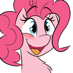 Size: 2000x2000 | Tagged: safe, artist:fakskis, pinkie pie, g4, bust, cute, diapinkes, female, high res, portrait, simple background, solo